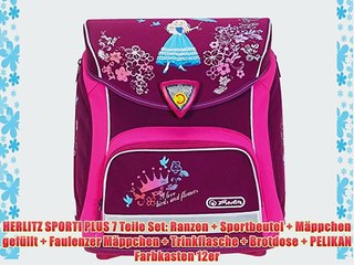 7 Teile HERLITZ SPORTI Plus Schulranzenset Ranzen Schulranzen Tornister efk (Flower Princess