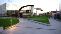 Kiasma Modern Art Museum exterior in sunset, Helsinki Finland 2011