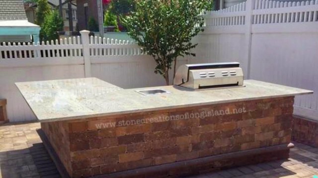 Outdoor Living Patio - Firepit, Outdoor Kitchen, Landscape Lighting - Stone Creations of Long Island Inc.