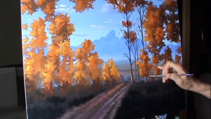 Paint Aspen Trees Timelapse High Speed Acrylic Canvas Color Layering Method How To