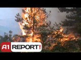 A1 Report - Zjarr masiv në Fushë-Arrëz, në operacion një helikopter i emergjencave
