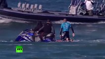 Jaw-dropping Surfer fights off shark attack live on TV in S. African competition