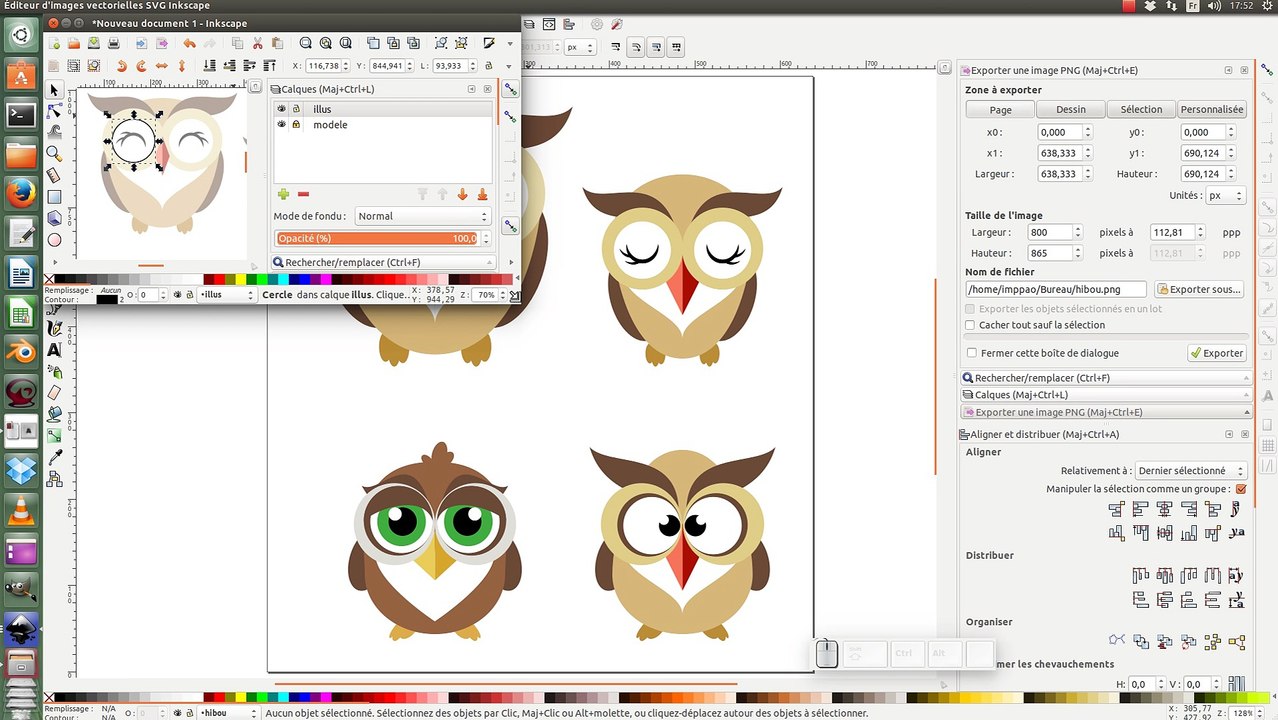 Tuto inkscape : réaliser un Hibou