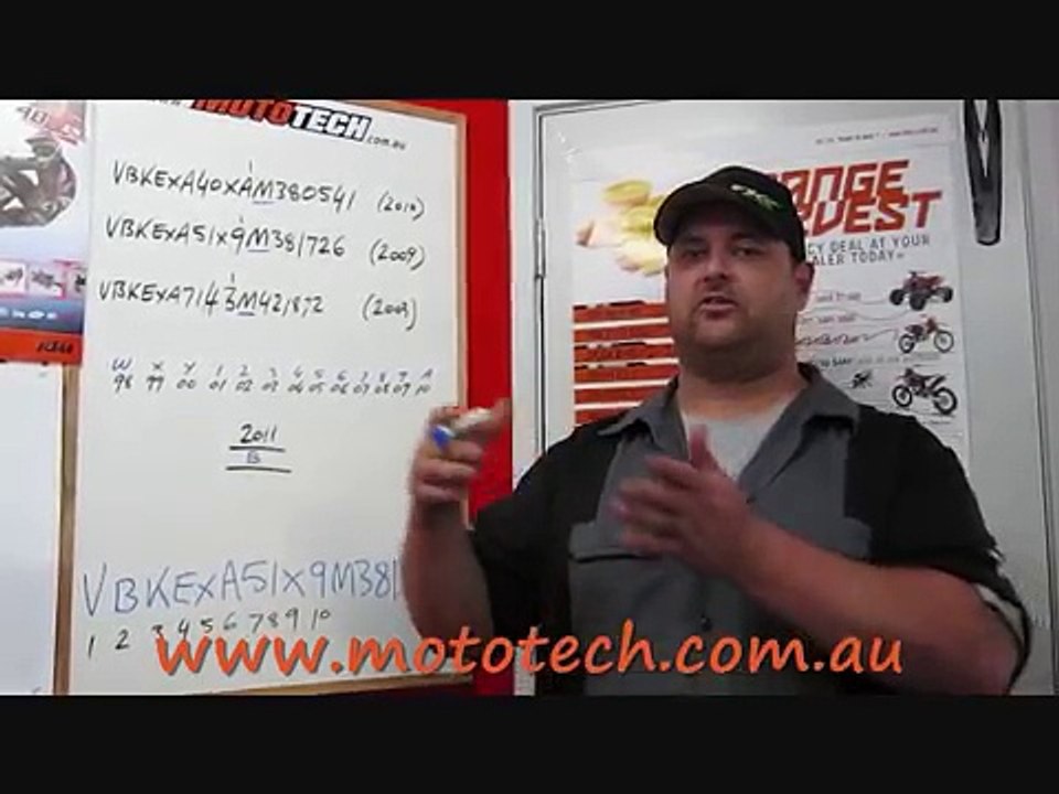 How to find the bike identification and year model on your KTM