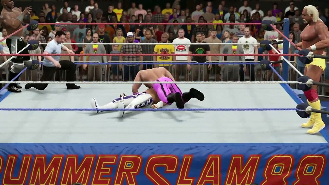 Summerslam 89 Macho Man vs Zeus vs Brutus Barber Beefcake Hulk Hogan