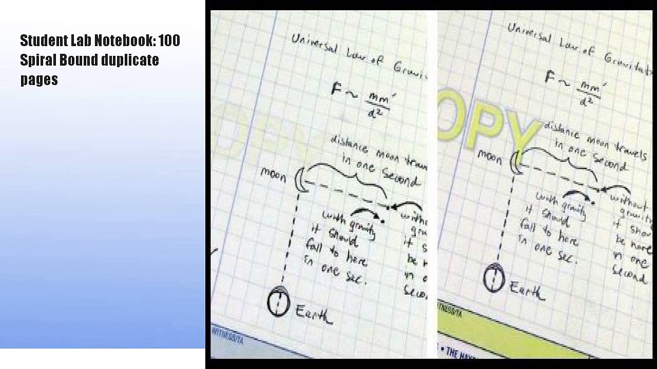 Student Lab Notebook: 100 Spiral Bound duplicate pages