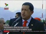 Discurso del presidente venezolano, Hugo Chávez al arribar a Cochabamba para Cumbre ALBA