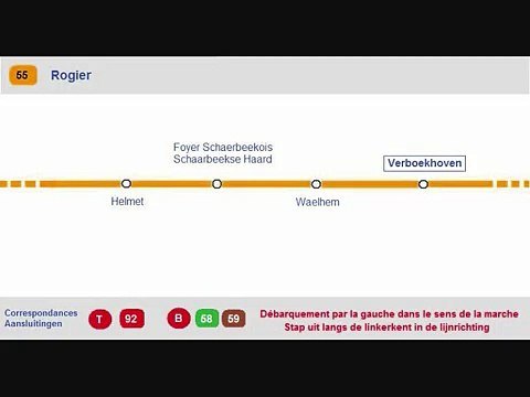STIB Annonces vocales T55 (Bordet Station - Rogier)