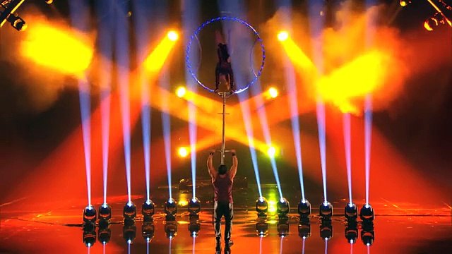 Valo Bobby Husband Balances Wife as She Rides a Bike Upside Down Americas Got Talent 2014