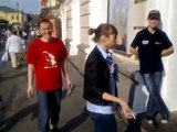 (in Russia the homeless craps on streets )бомж какает на улице