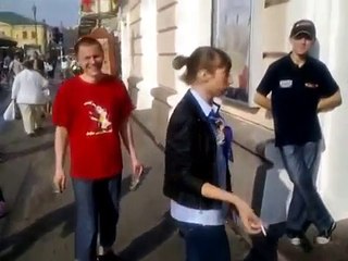 (in Russia the homeless craps on streets )бомж какает на улице