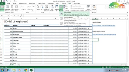 How Use Freeze Panes In Ms Excel 2013