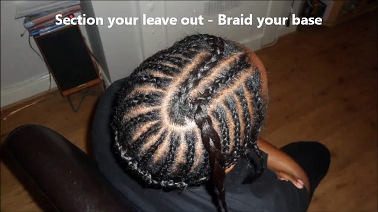 Middle Part Sew In Weave Tutorial (and braid pattern)...Diva Straight & Kim K Kurlz