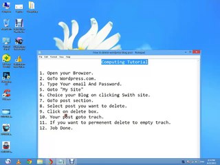 Delete a Wordpress blog post