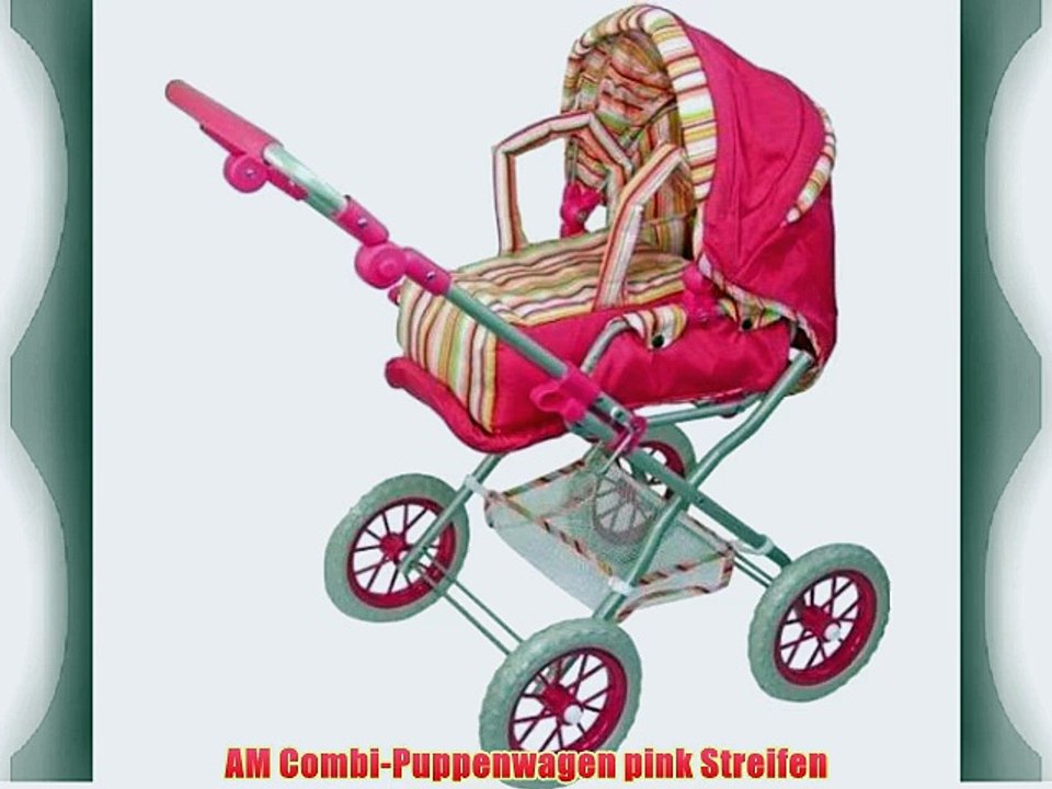 AM Combi-Puppenwagen pink Streifen