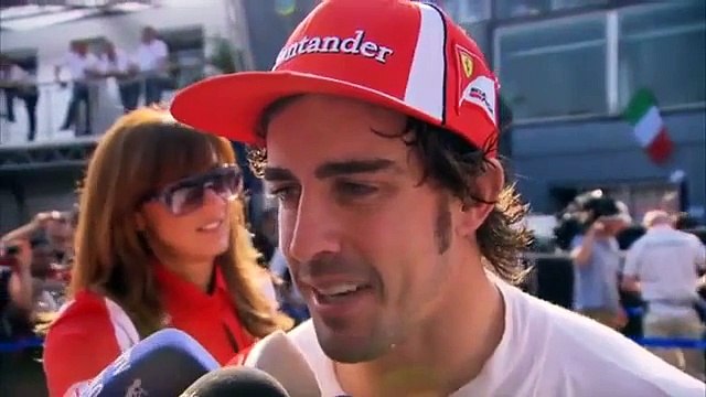 F1 2011 Italy - Fernando Alonso Interview + Onboard Start