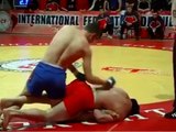 Russian/Chechnyan fights with Broken leg, wins via RNC!! GRAPPLERSPLANET.COM