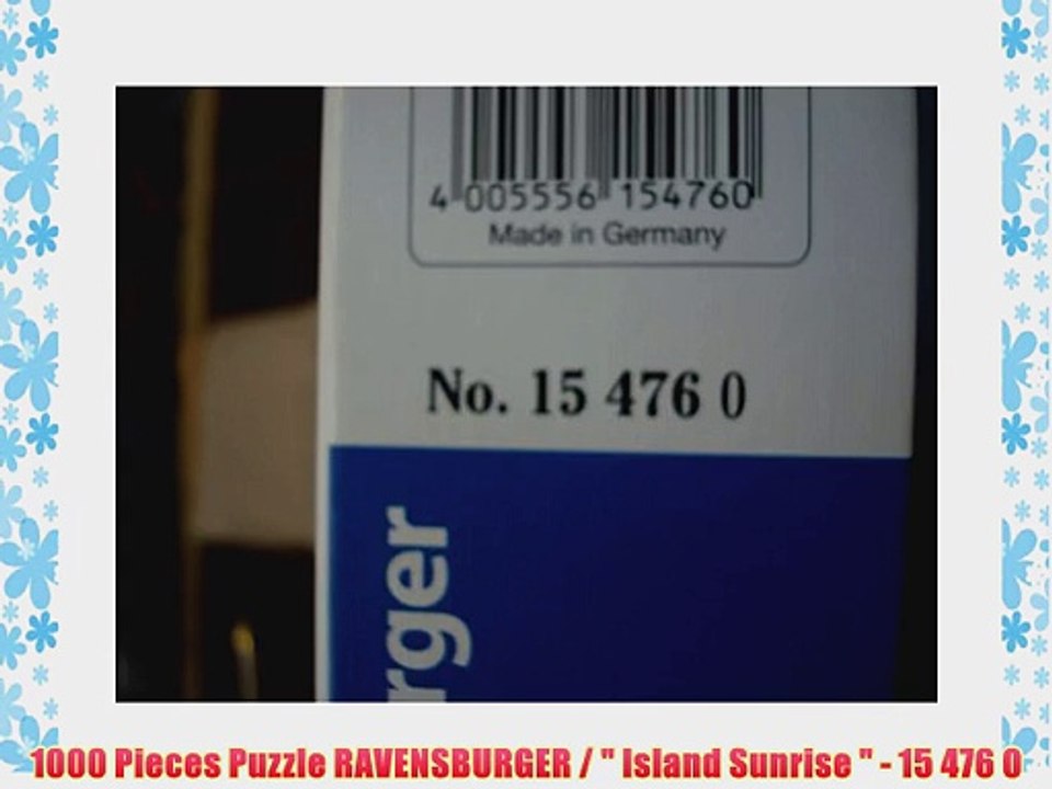 1000 Pieces Puzzle RAVENSBURGER /  Island Sunrise  - 15 476 0