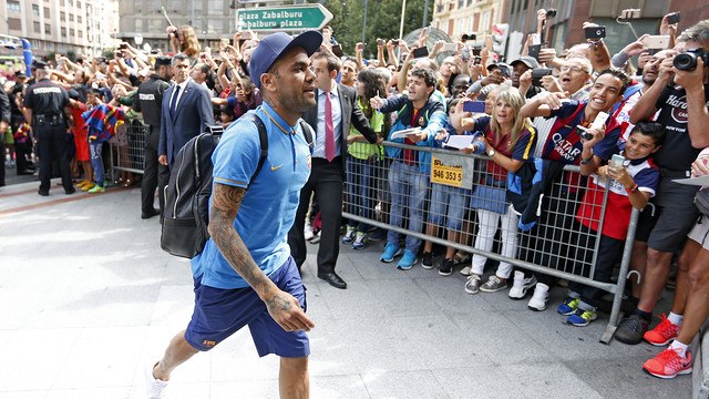 FC Barcelona arrive in Bilbao to kick off the league season