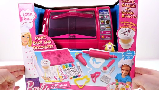  Barbie  Dollicious Pastry Chef Play  Doh  Toy Oven Baking 