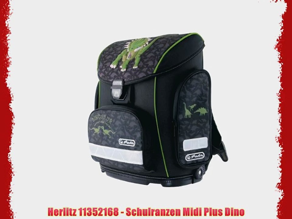 Herlitz 11352168 - Schulranzen Midi Plus Dino