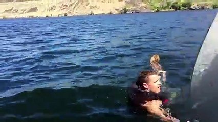 Un homme sauve un faon au bord de la noyade