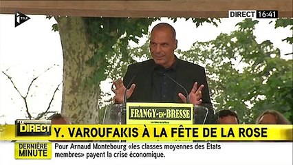 Petit moment de solitude pour Yanis Varoufakis à Frangy
