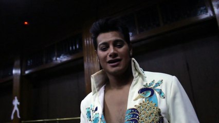 Joseph Hall cuts an ad for Elvis Week 2015