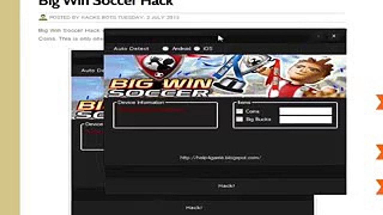 Big Win Soccer Hack get Unlimited Big Bucks and Coins with Big Win Soccer Hack