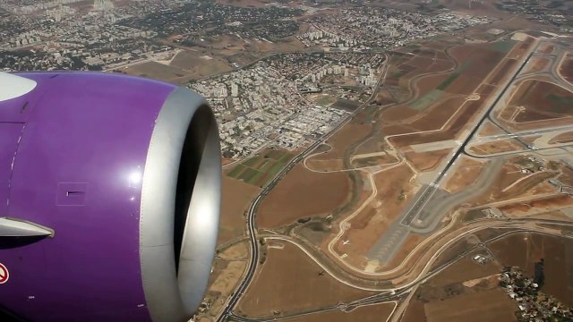 Посадка в Тель-Авив Бен-Гурион Boeing 737-900 ER МАУ - Landing Approach at Tel Aviv Ben Gurion