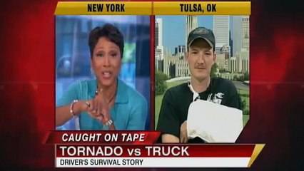 Caught on Tape- Driver Survives Tornado's Wrath, Tractor Trailer Destroyed in Seconds (2011)