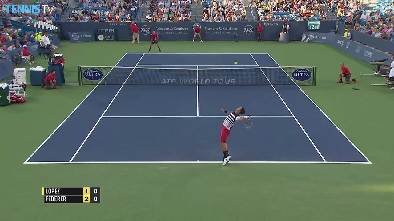 Federer Hot Shot vs. Lopez Cincinnati 2015