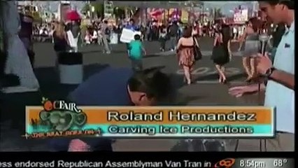 Ice sculpture destroyed in seconds