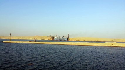 أول يوم تكريك فى قناة السويس الجديدة أغسطس 2014