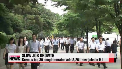 Korea's top 30 conglomerates increase workforce by 0.8% in H1