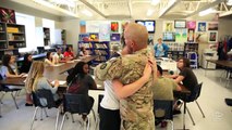 A Service Member Surprises His Kids at School