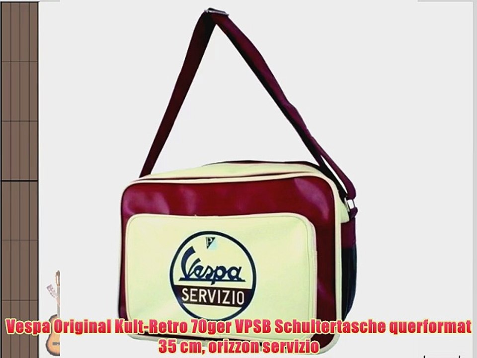 Vespa Original Kult-Retro 70ger VPSB Schultertasche querformat 35 cm orizzon servizio