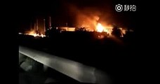 [ Video ] China explosion Fires at Shandong chemical plant