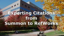 How to Export Citations from Summon to RefWorks