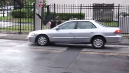 Skater Gets Nailed By Passing Car
