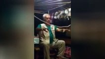 Old man tries magic Trick with hands tied... Almost LOL