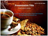 Cup Of Coffee With Espresso Beans Powerpoint Template
