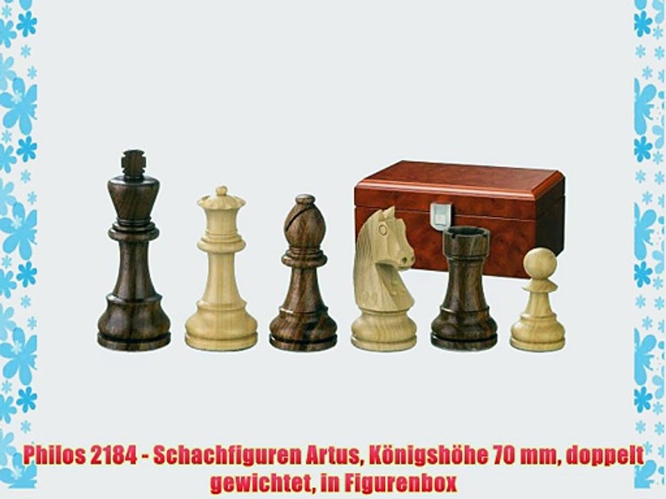 Philos 2184 - Schachfiguren Artus K?nigsh?he 70 mm doppelt gewichtet in Figurenbox