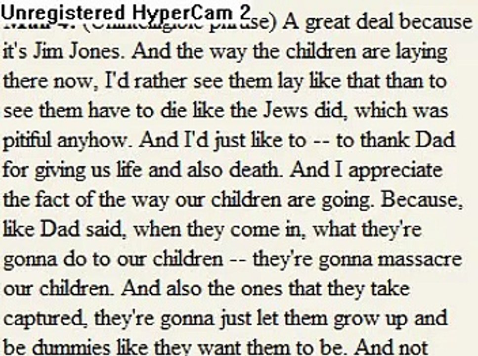 End of Jim Jones People's Temple Jonestown Death Tape