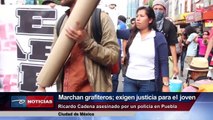 Marchan grafiteros, exigen justicia para joven asesinado por un policía en Puebla