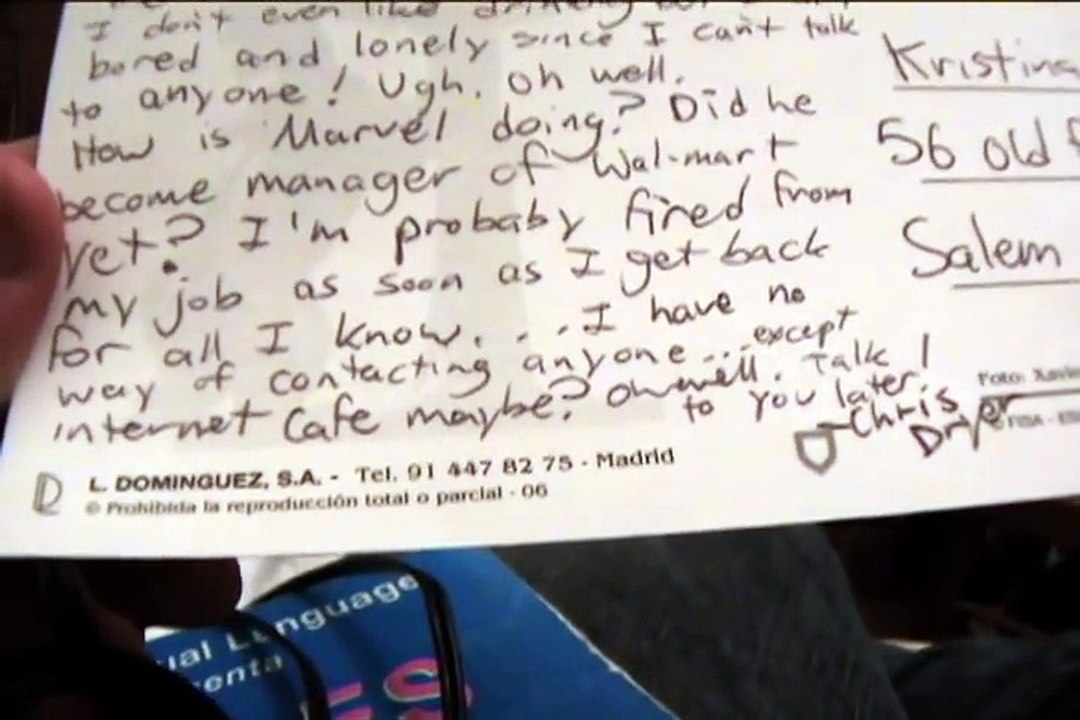Writing drunken postcards in Madrid 3 - June 18th 2007