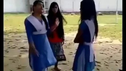 Young School Girls Having Crazy Fight With Each Others In School Ground-Watch Video