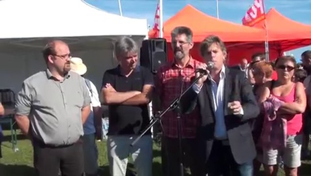 20150822-Dieppe-Fabien Roussel (PCF-FdG) accueille les participants à la 21 Journée à la mer du PCF Oise