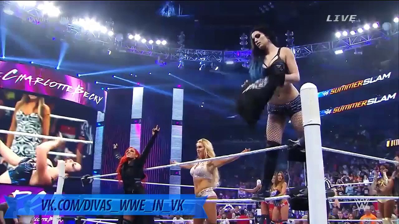 WWE SummerSlam 2015 Tеаm Bella vs BAD vs PCB