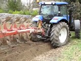 New Holland T6050 ploughing field